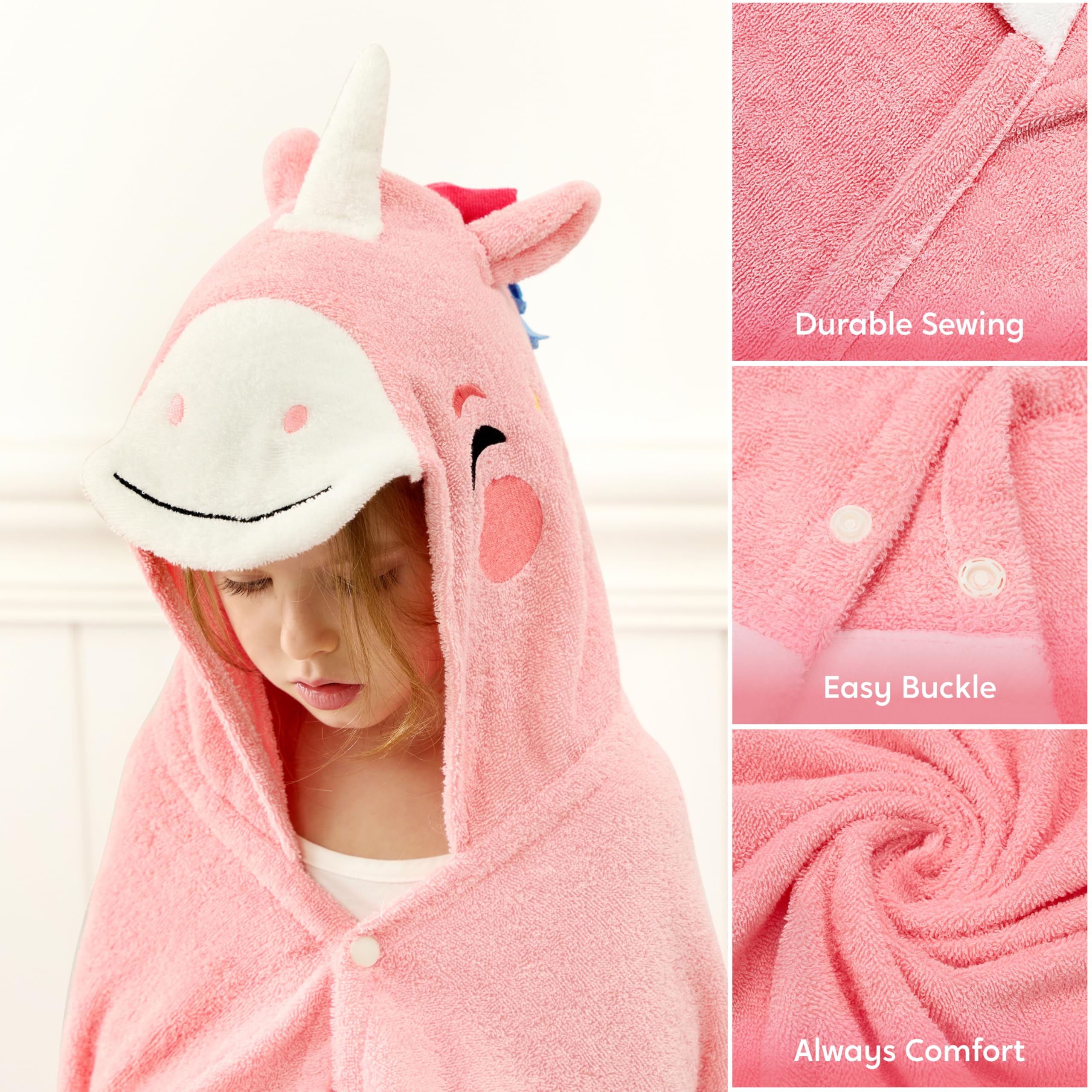 Joiedomi unicorn hooded towel with shoulder storage bag for travel.