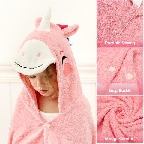 Joiedomi unicorn hooded towel with shoulder storage bag for travel.