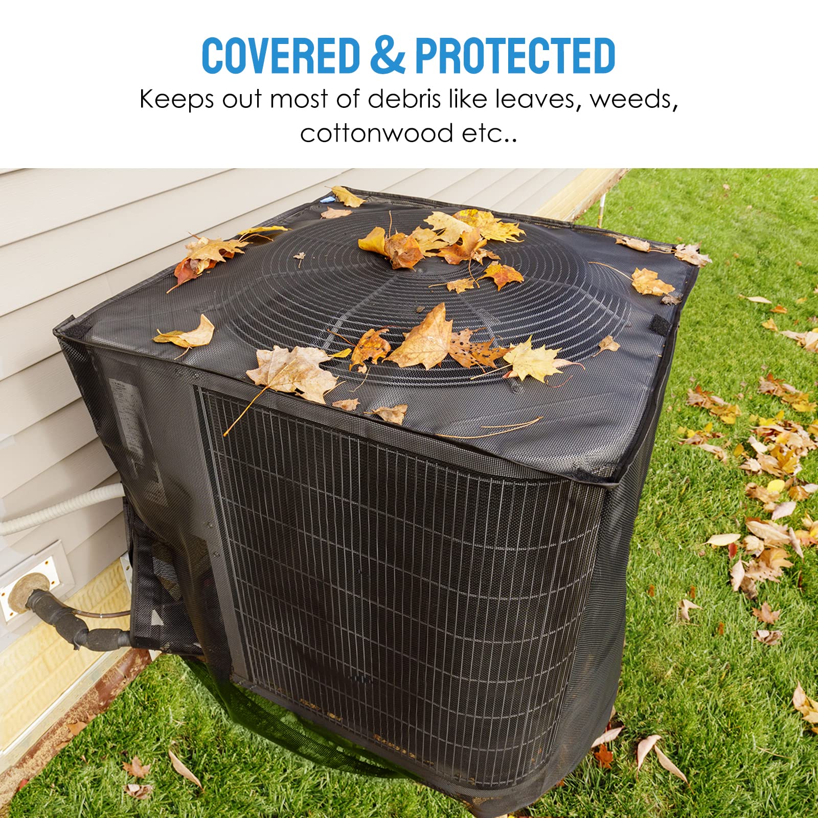 Joiish outdoor AC cover detachable waterproof top blocks rain and snow.