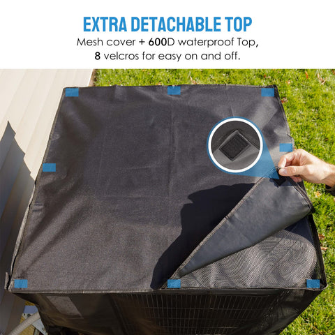 Joiish air conditioner cover large side hook-and-loop opening for easy installation.