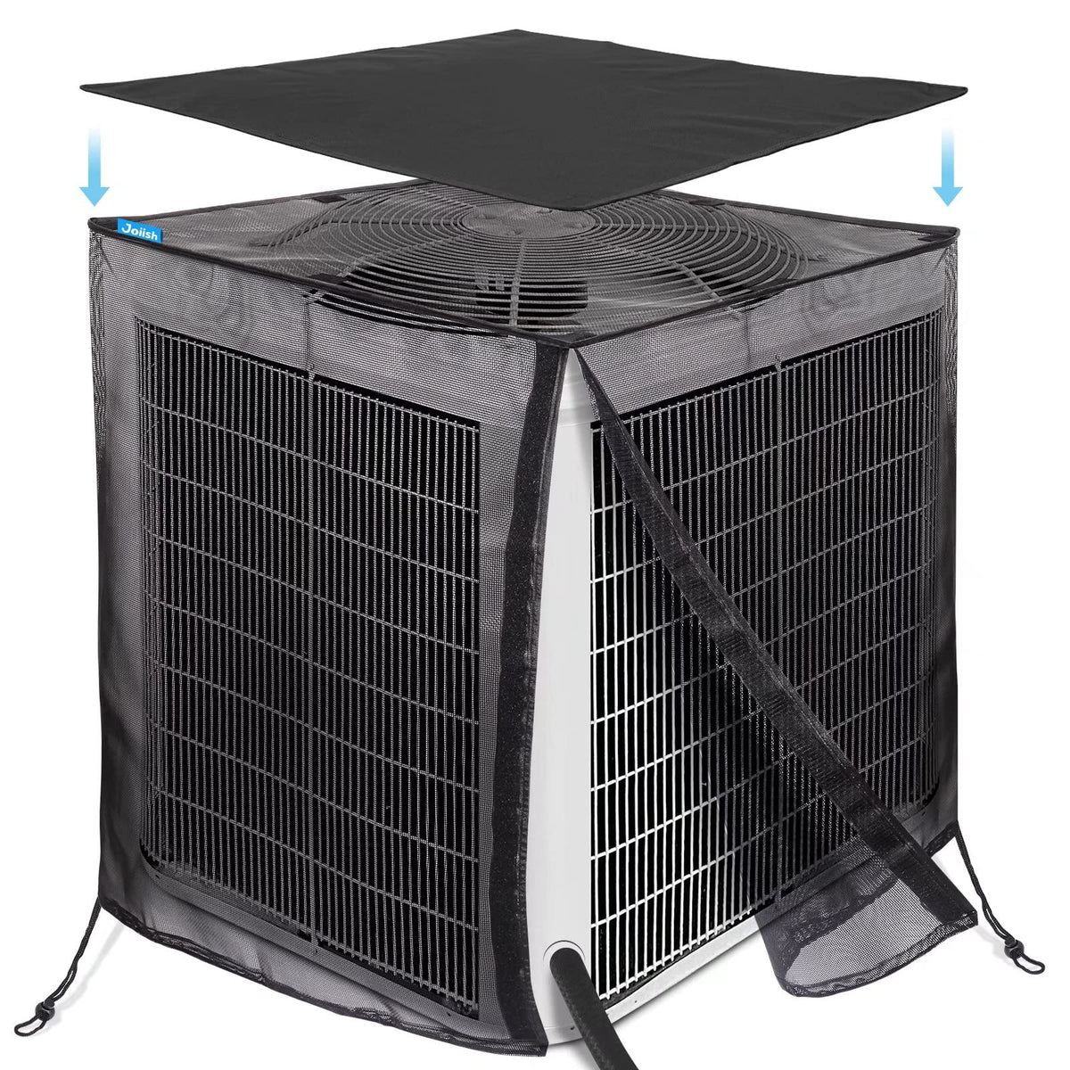 Joiish air conditioner cover front view showing mesh protection against debris.