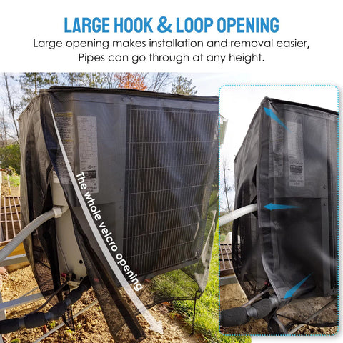 Joiish weatherproof top shields leaves and cottonwood debris from the unit.