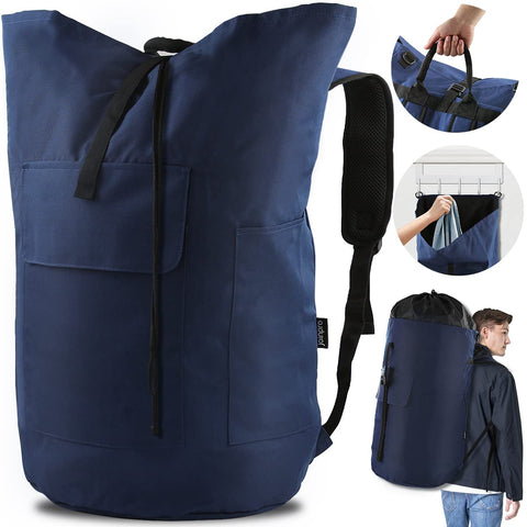 JOINPRO Laundry Backpack 125L capacity, ideal for dorms and apartments, saves trips.