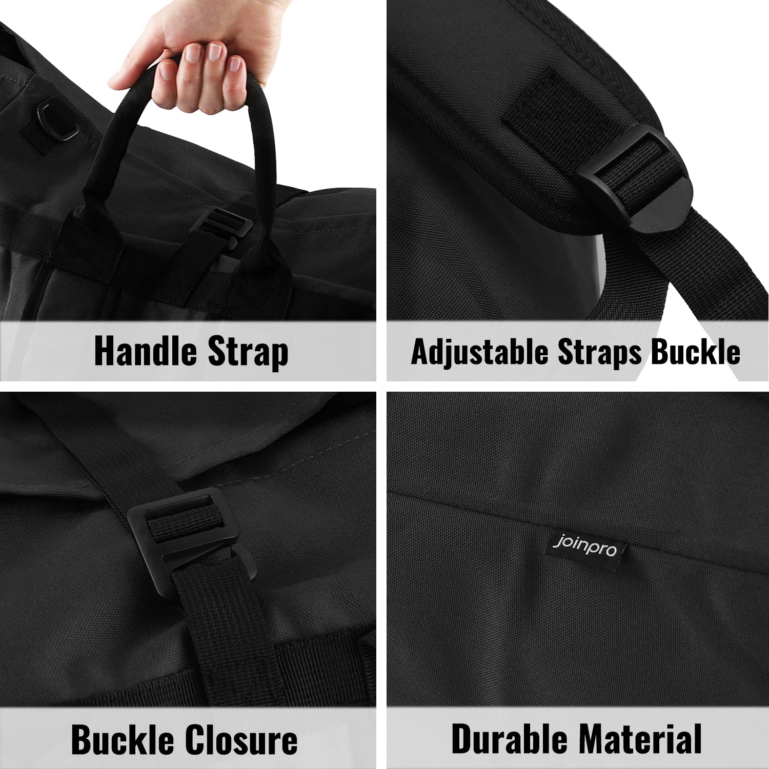 JOINPRO front pocket neatly holds detergent and dryer sheets for quick access.