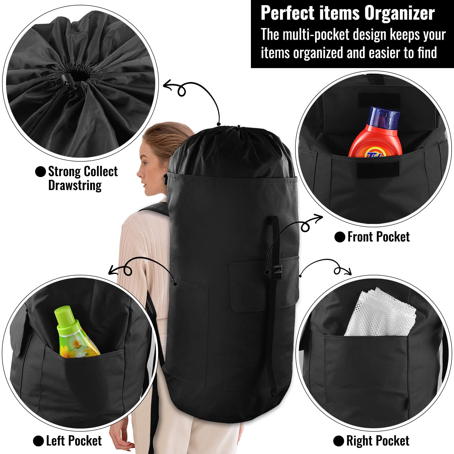 JOINPRO side pockets keep keys, cards, and small items organized while commuting.