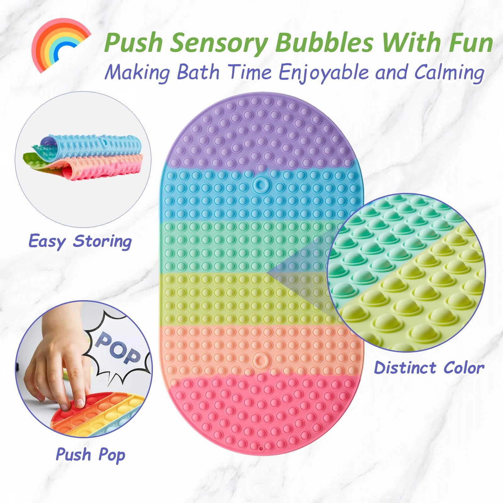 Joiyota raised bubble dots offer tactile feedback, helping focus during bath routines.