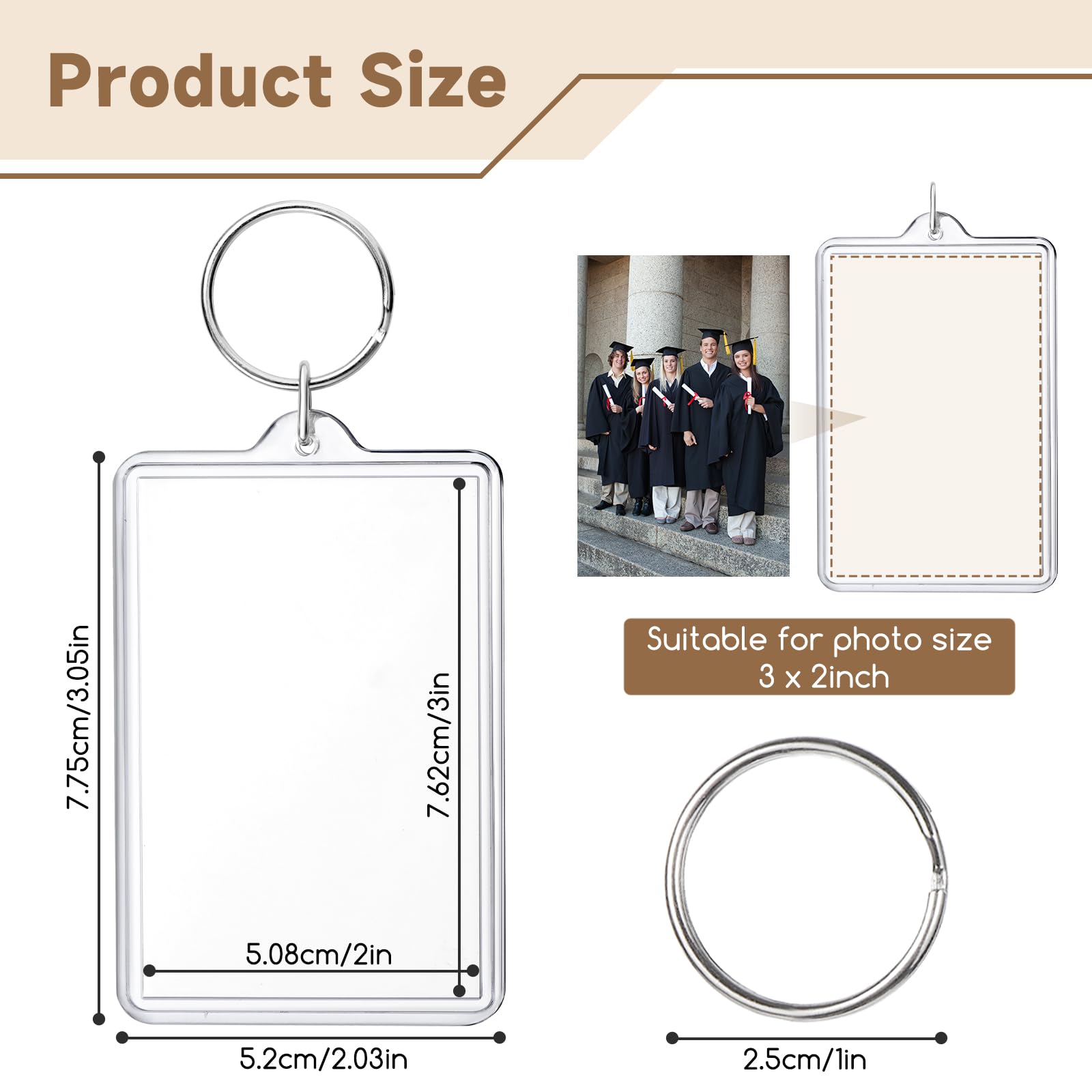 jojnawa acrylic keychain with split ring for secure everyday use.