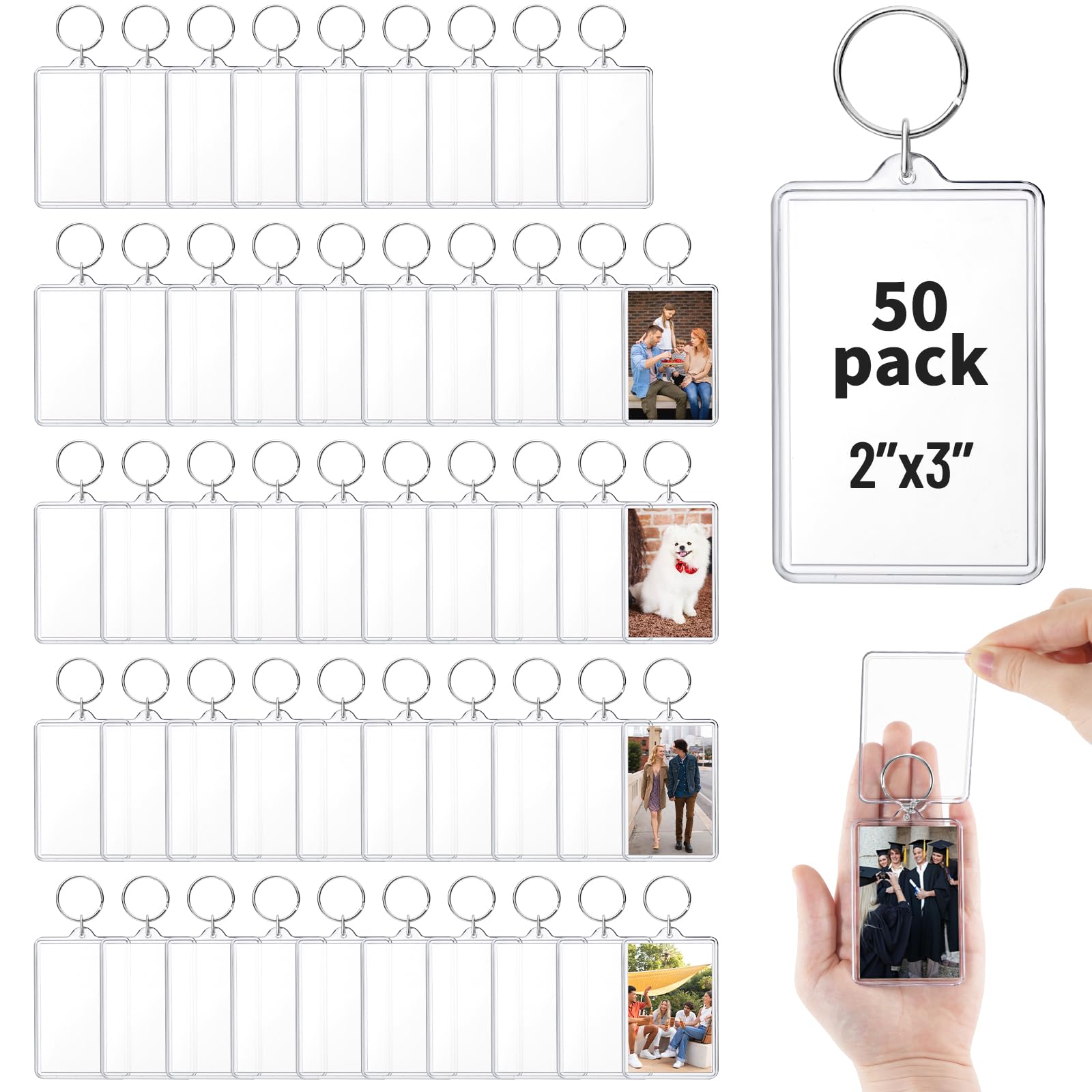 jojnawa clear photo keychain with 2x3 insert for memories on the go.