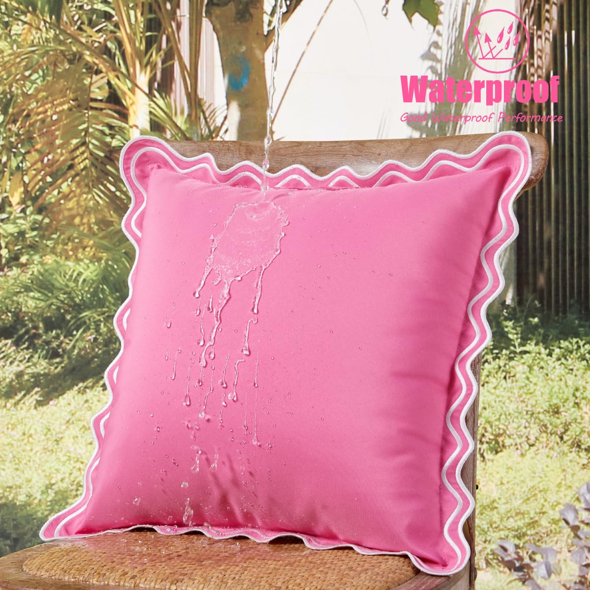 JOJOGOGO waterproof and sunproof pillow cover resists sun fade.