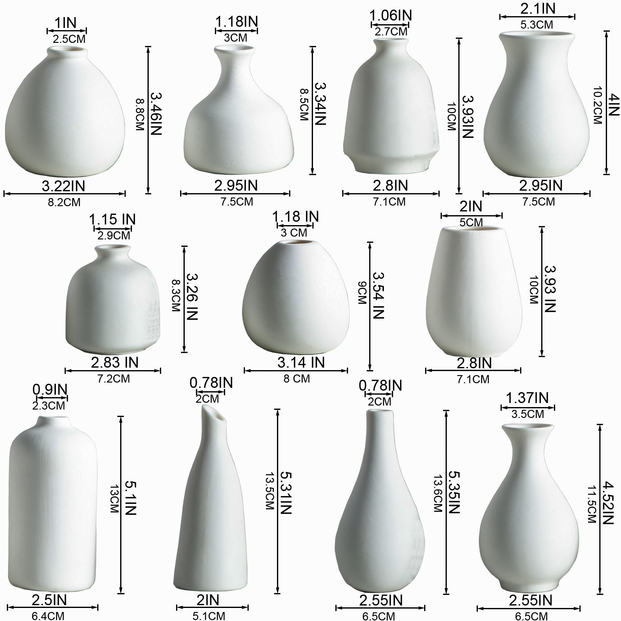 JOJUNO white bud vases pair well with modern and boho styles.