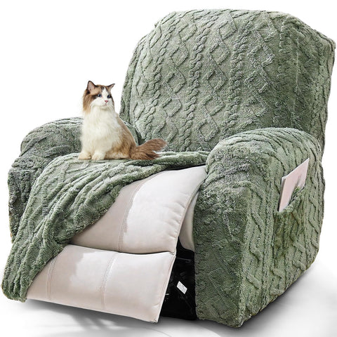 JOKIVTOU 4-piece recliner cover on chair showing full coverage and protection.