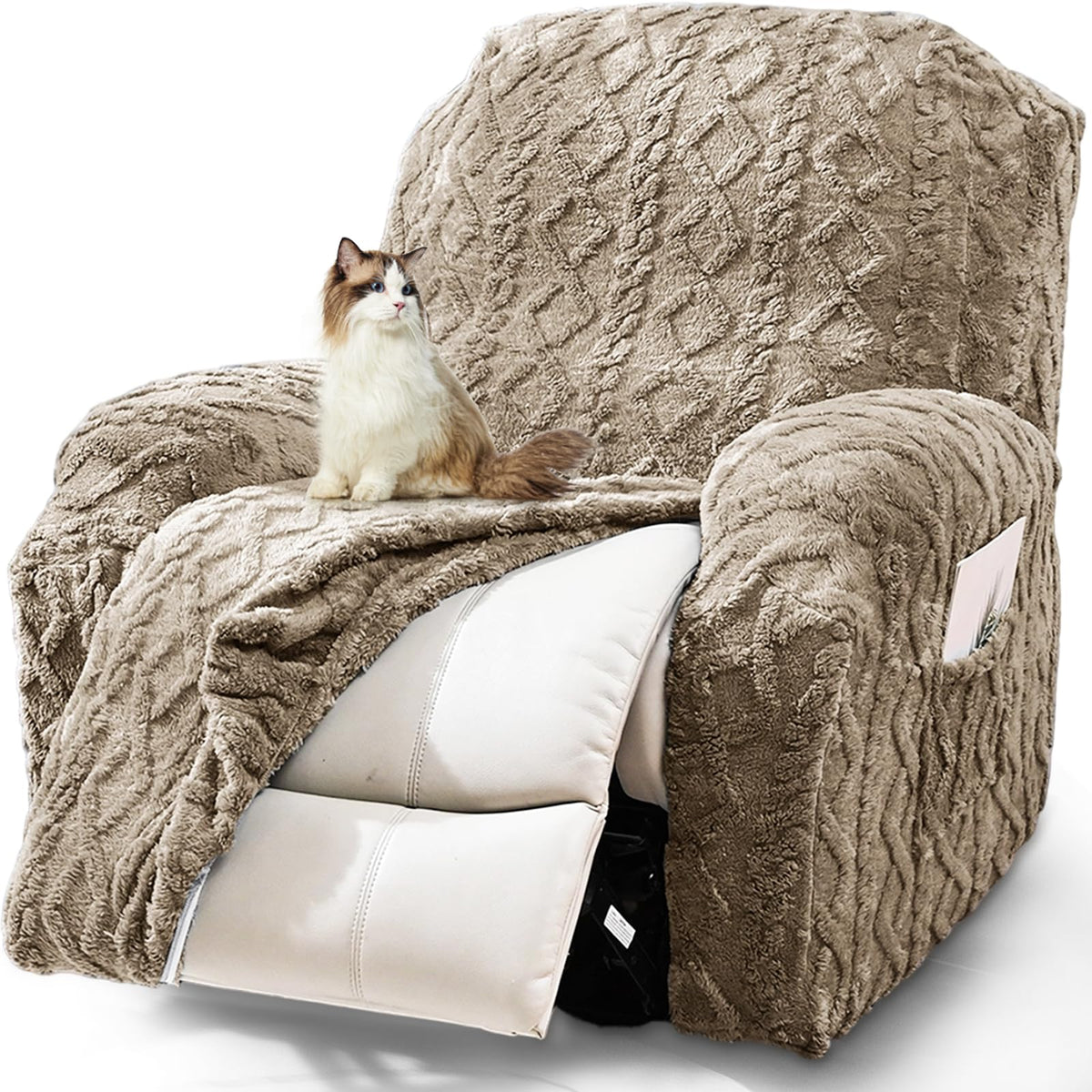 JOKIVTOU recliner arm piece with pocket keeps remotes within reach