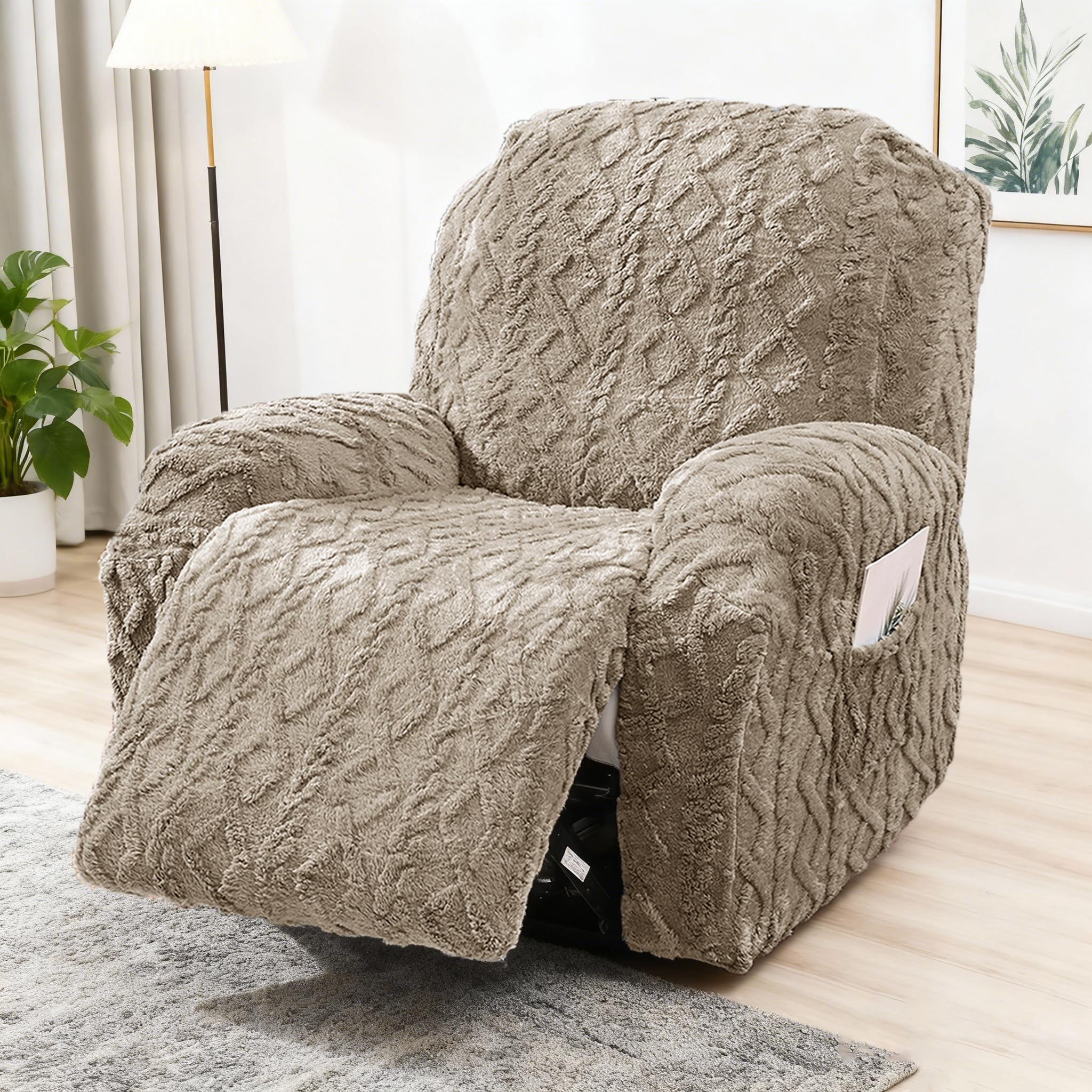 JOKIVTOU arm-pocket slipcover image showing remote storage