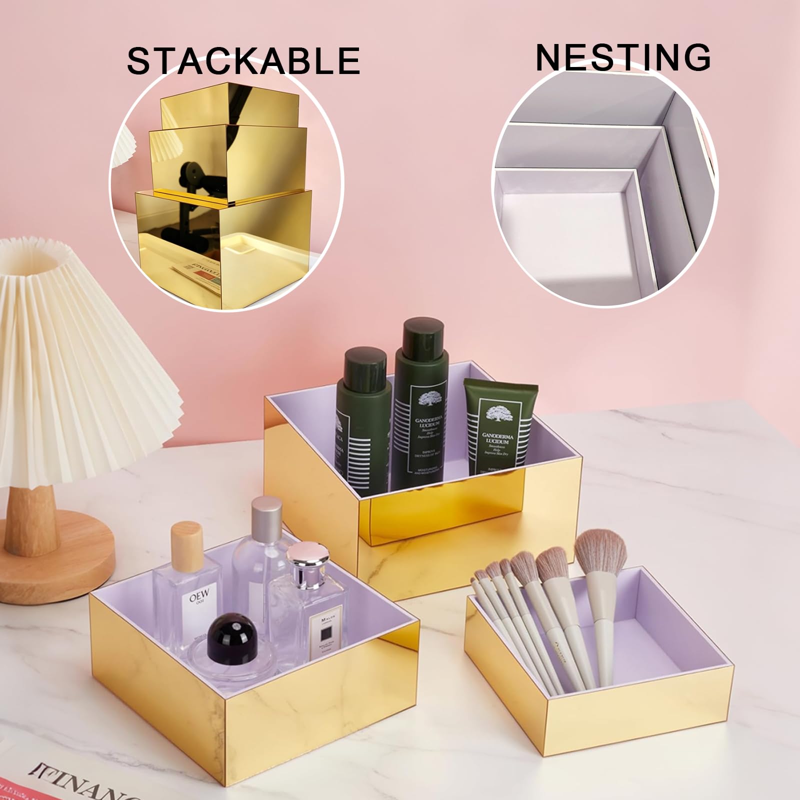 Jolboldy jewelry display with mirrored surfaces for elegant organization