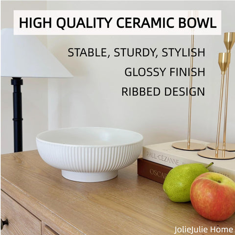 Versatile JolieJulie fruit bowl serving as dining table centerpiece with fruit.