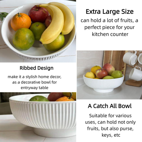 Elegant white glaze and sturdy base emphasize stability on countertops.
