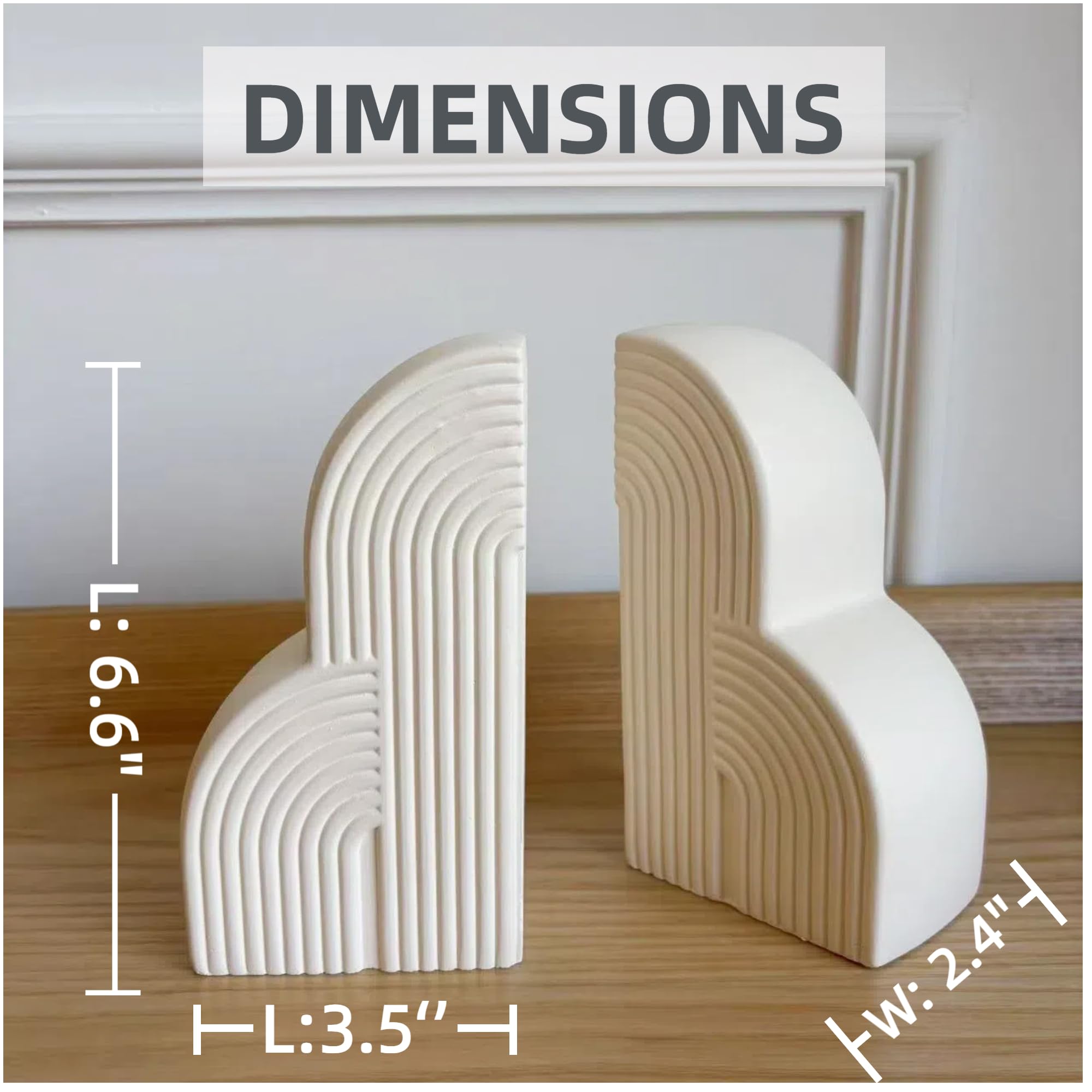 JolieJulie bookends feature non-slip pads to protect shelves from scratches.