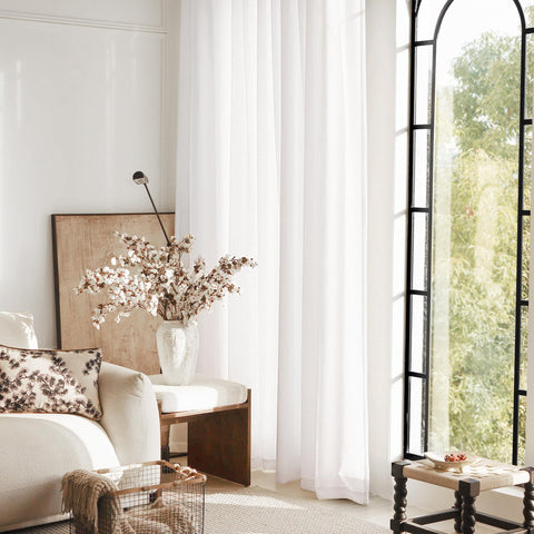 Jolilight living room curtains diffuse light for a cozy atmosphere.