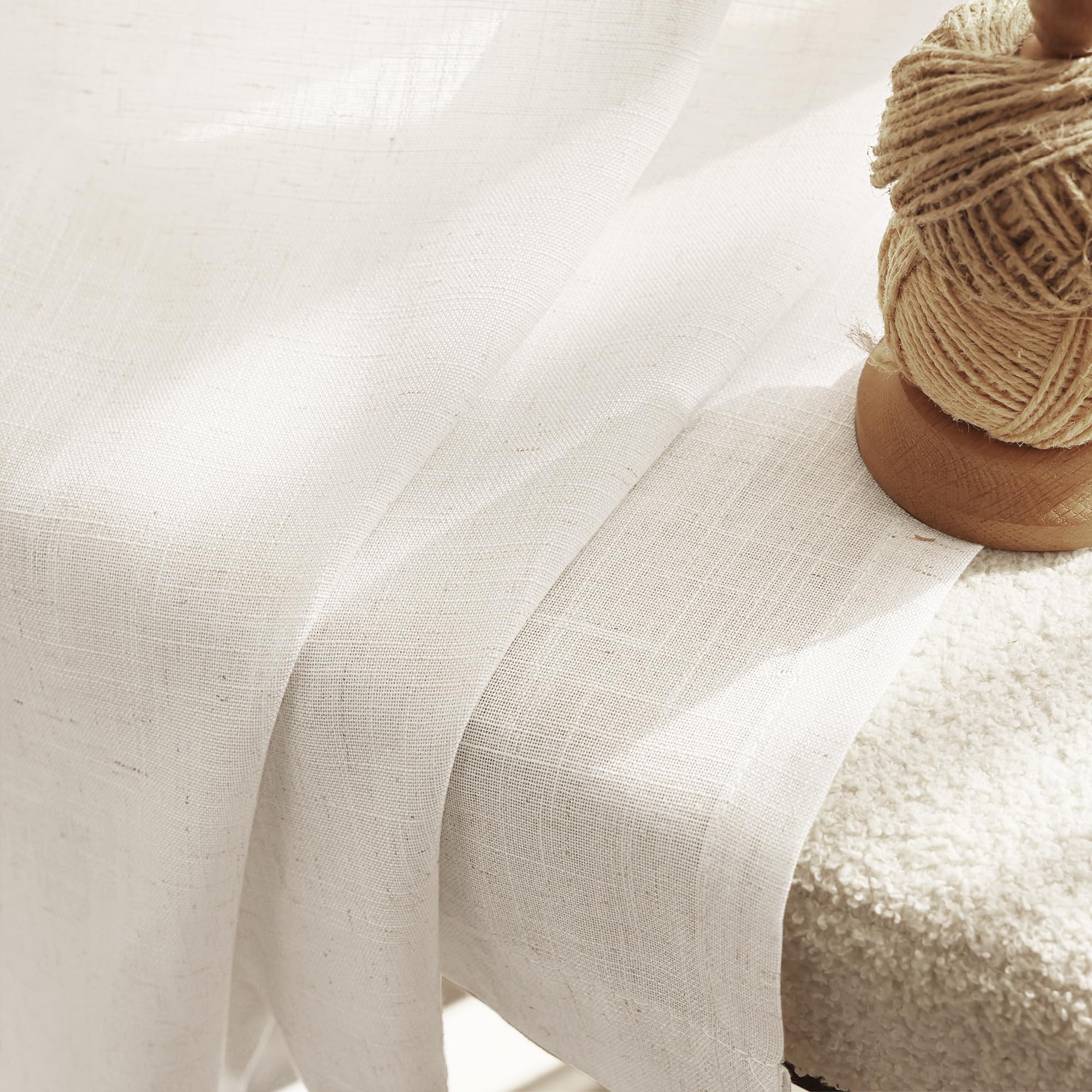 Jolilight linen curtain at 92 inches long creates graceful drape.