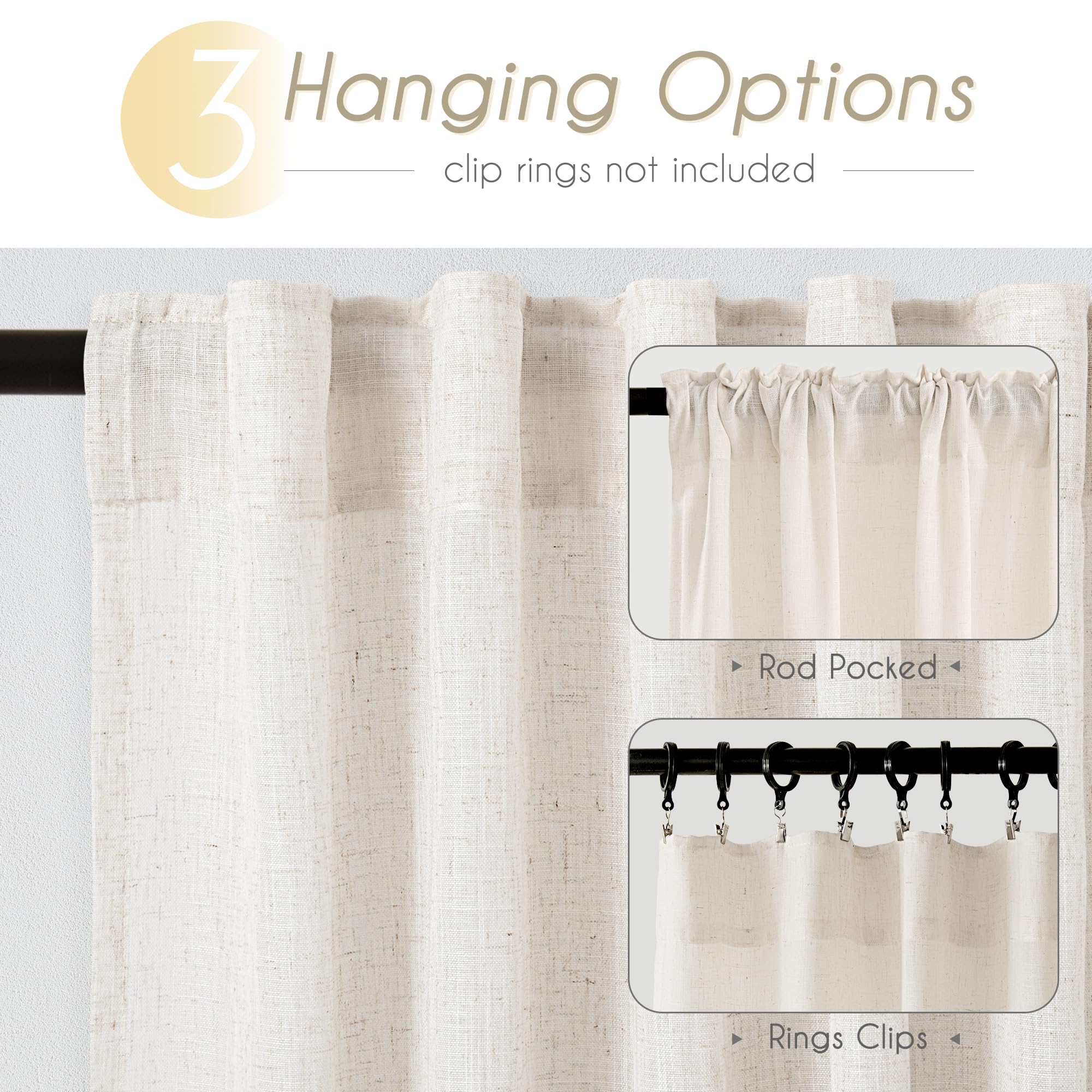 Jolilight linen curtain diffuses light for a soft, warm glow.
