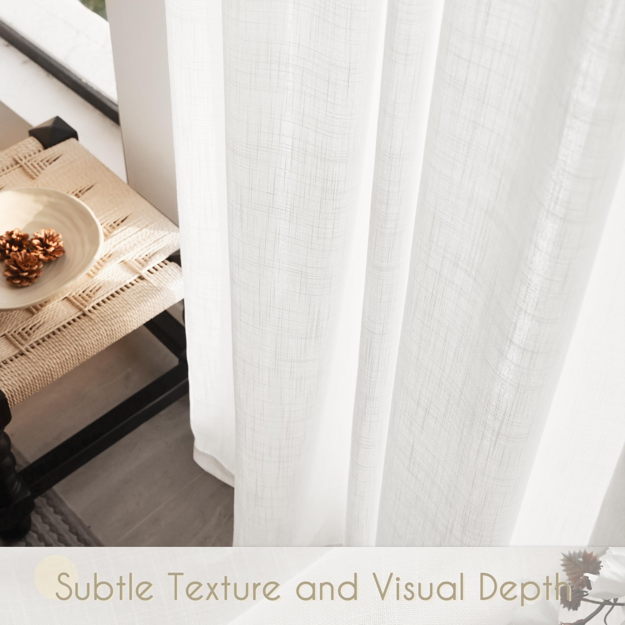 Jolilight off-white linen drapes complement modern and farmhouse decor.