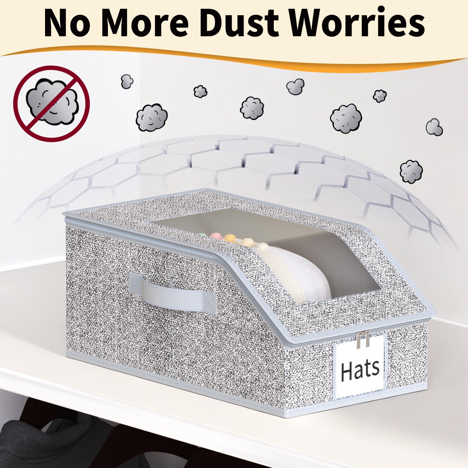Jollcma dust-blocking sleeve keeps caps clean inside the organizer.