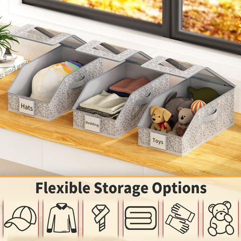 Jollcma hat organizer includes a side label slot for organization.
