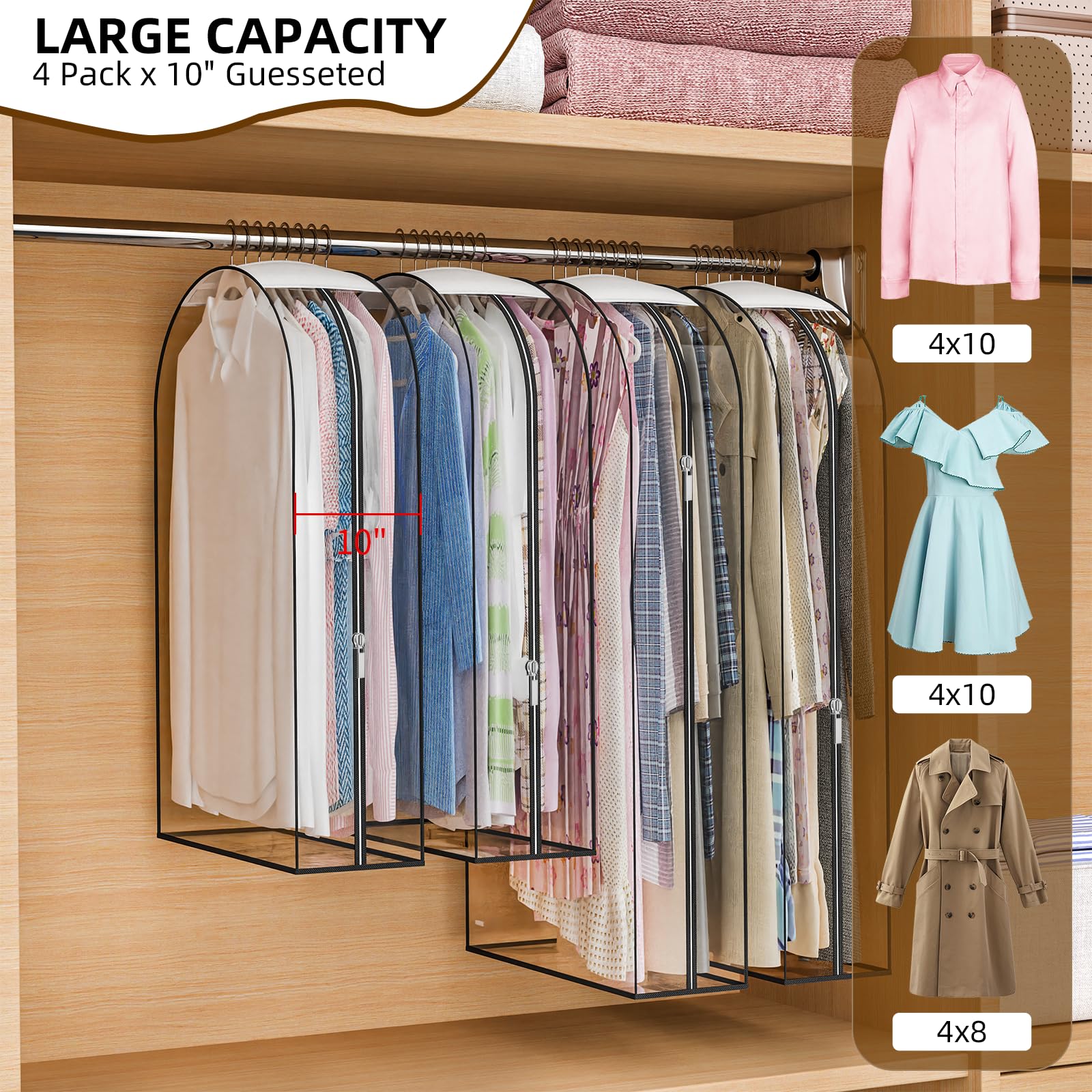 Jollygleam side zipper for easy access to stored garments