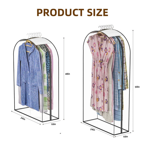 Jollygleam clear garment bag 50x24x10 for coats and dresses