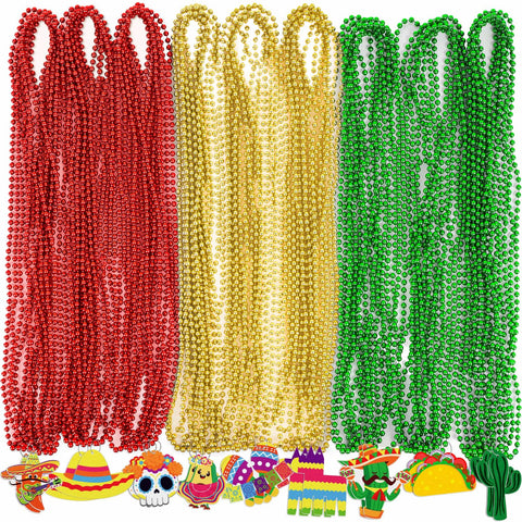 Jollylife Cinco de Mayo beaded necklaces in festive colors for party décor.