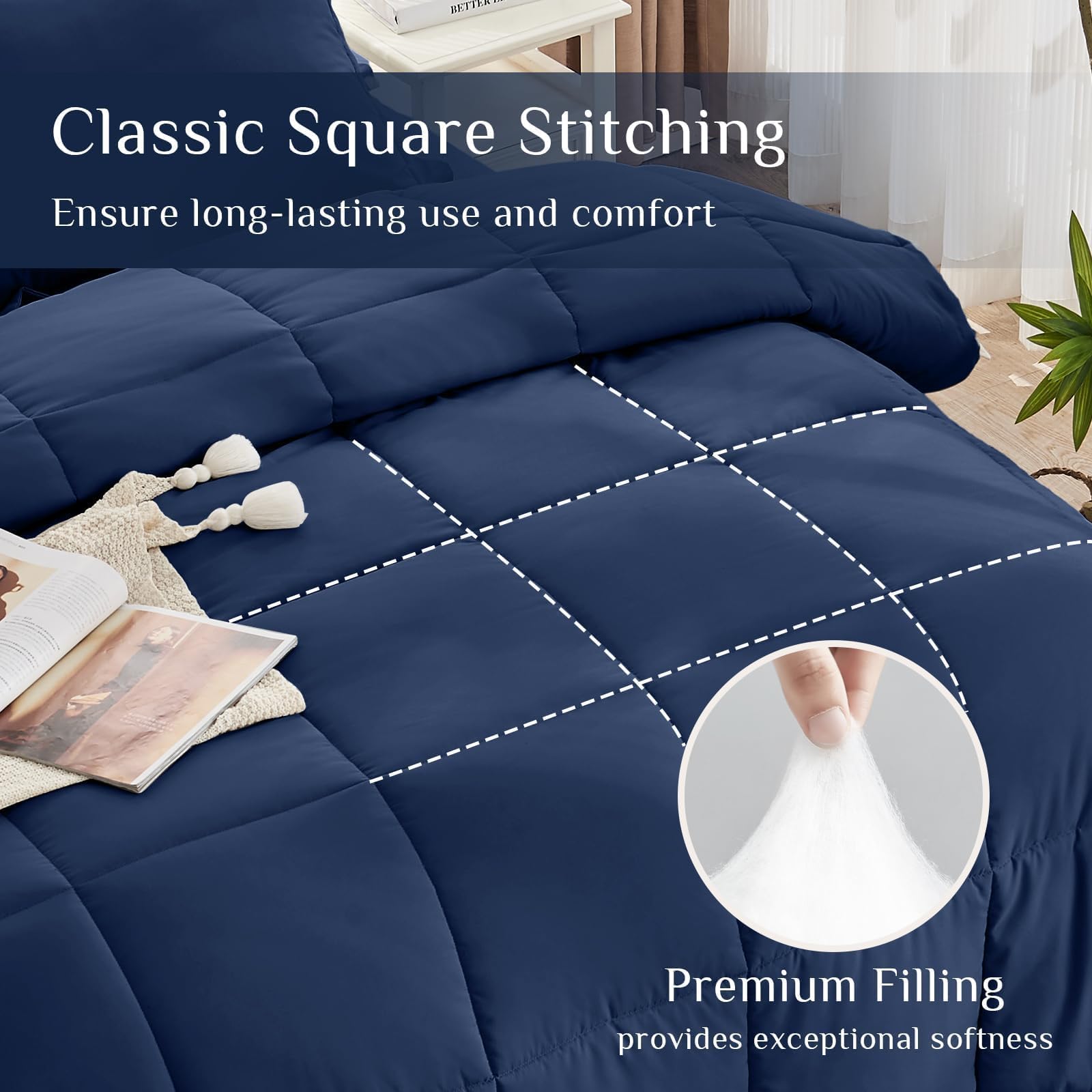 JOLLYVOGUE bed in a bag contents 7 pieces for complete bedding