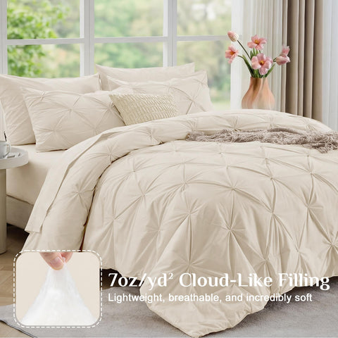 JOLLYVOGUE bed-in-a-bag king assembly neatly displayed on a bed.