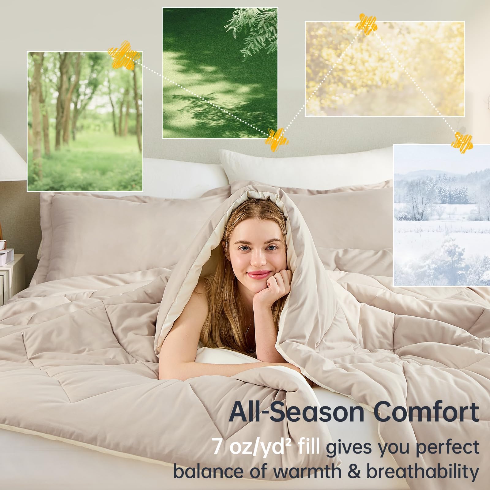 JOLLYVOGUE comforter pack shot highlighting vacuum sealed packaging