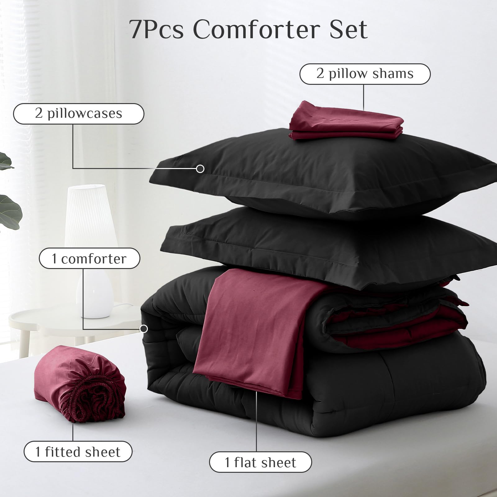 JOLLYVOGUE Envelope-style pillowcases keep pillows in place.