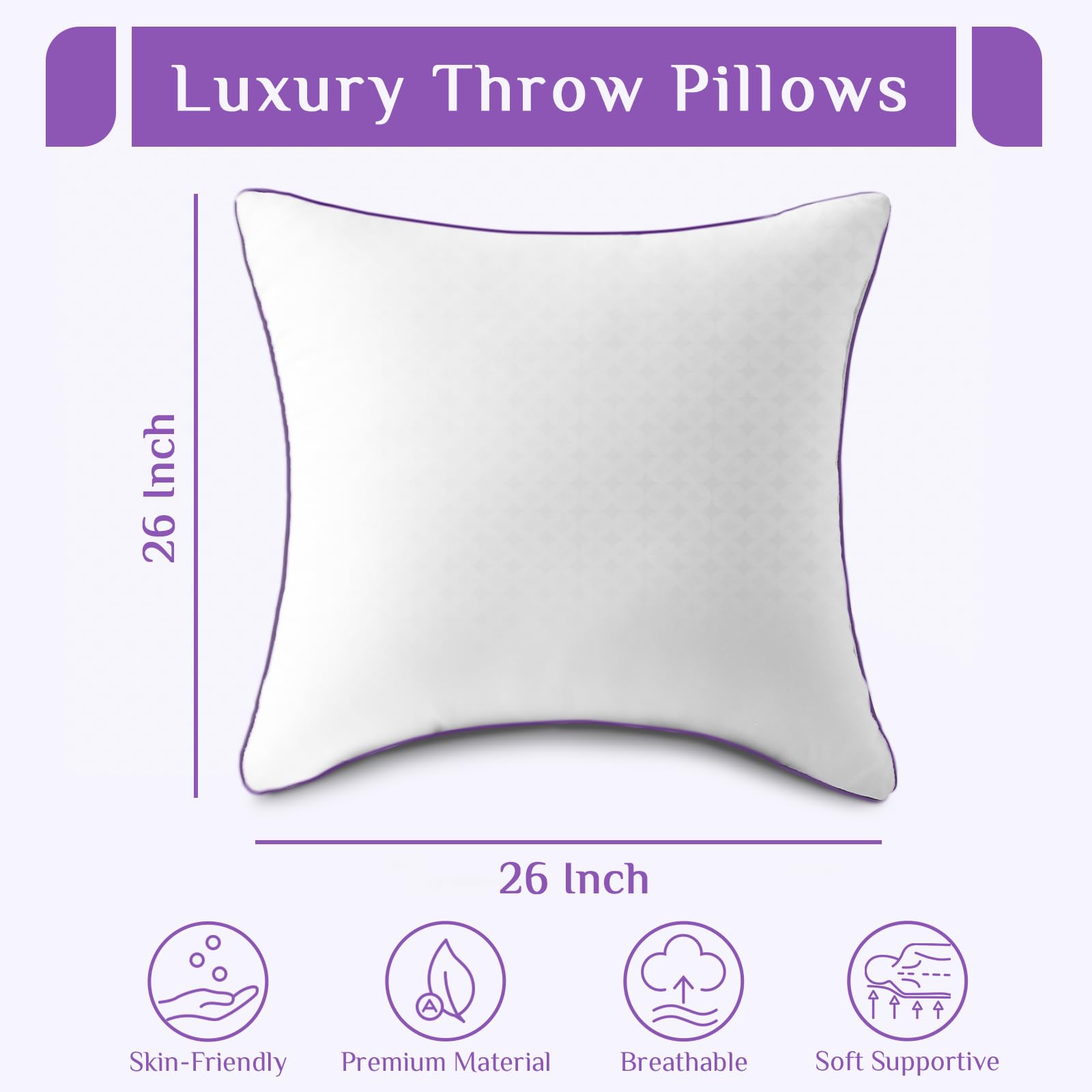 JOLLYVOGUE euro pillows close-up fabric highlights durable, skin-friendly cover