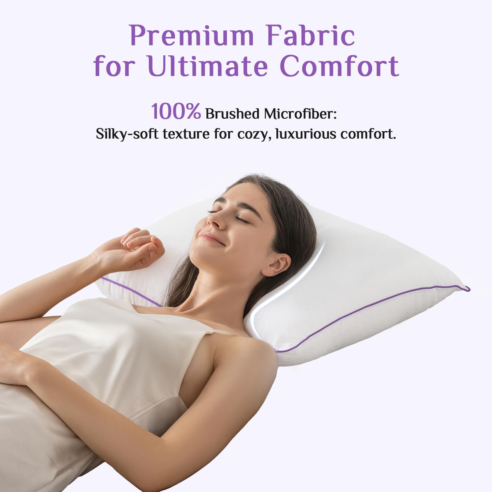JOLLYVOGUE euro pillows side profile shows balanced fill for comfort