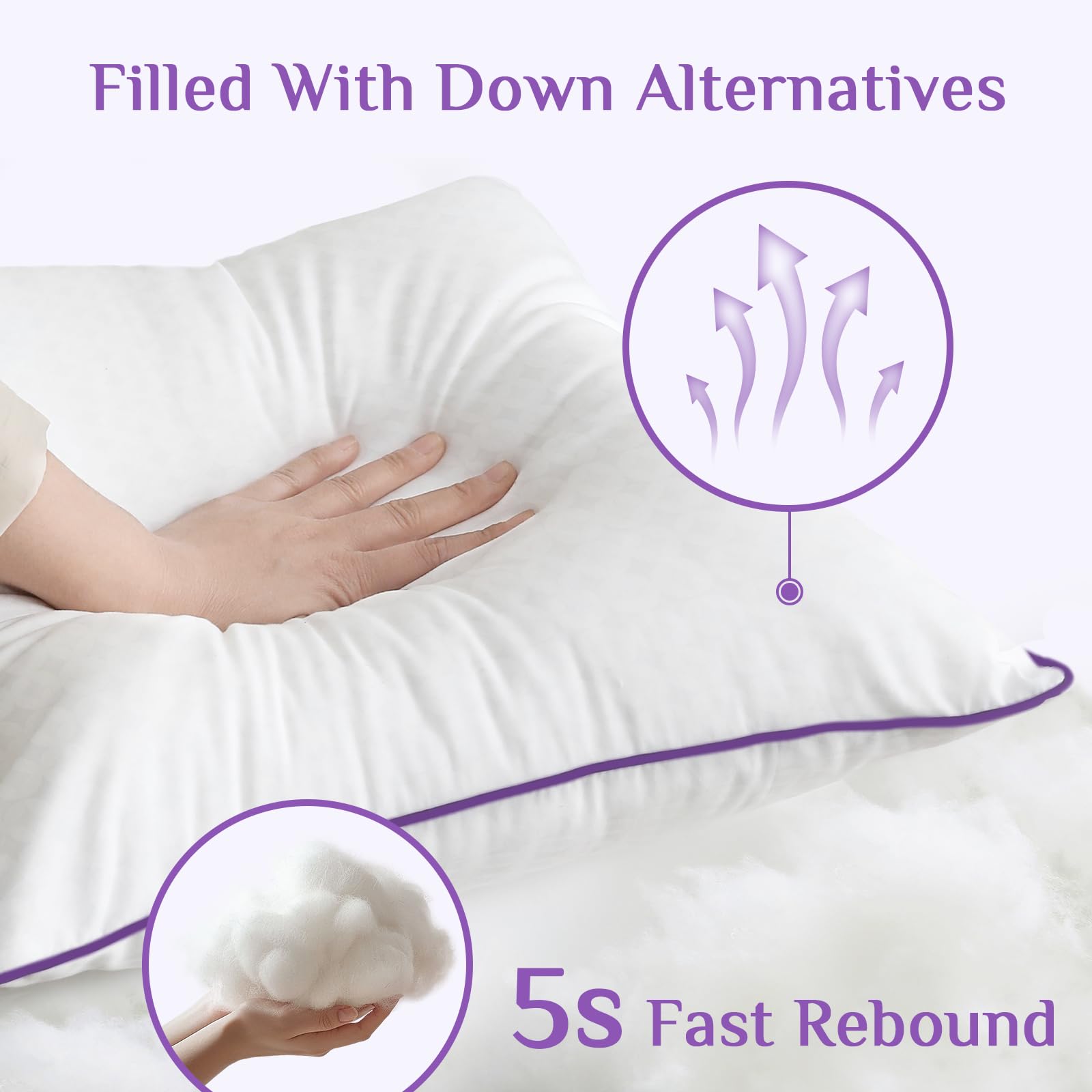 JOLLYVOGUE euro pillows 2-pack machine washable for easy care
