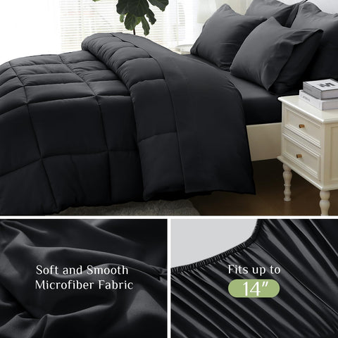 JOLLYVOGUE deep-pocket fitted sheet closeup, secure fit on 10–14 inch mattresses.