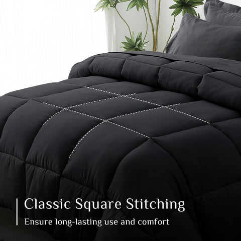 JOLLYVOGUE two shams paired with comforter, decorative contrast and cohesive look.
