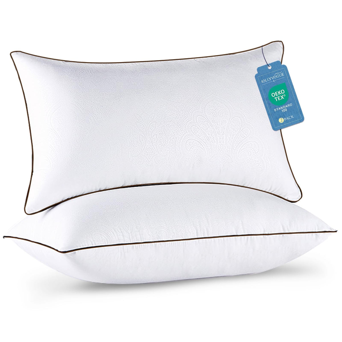 JOLLYVOGUE king-size pillows 2-pack offer hotel-quality comfort for side and back sleepers.