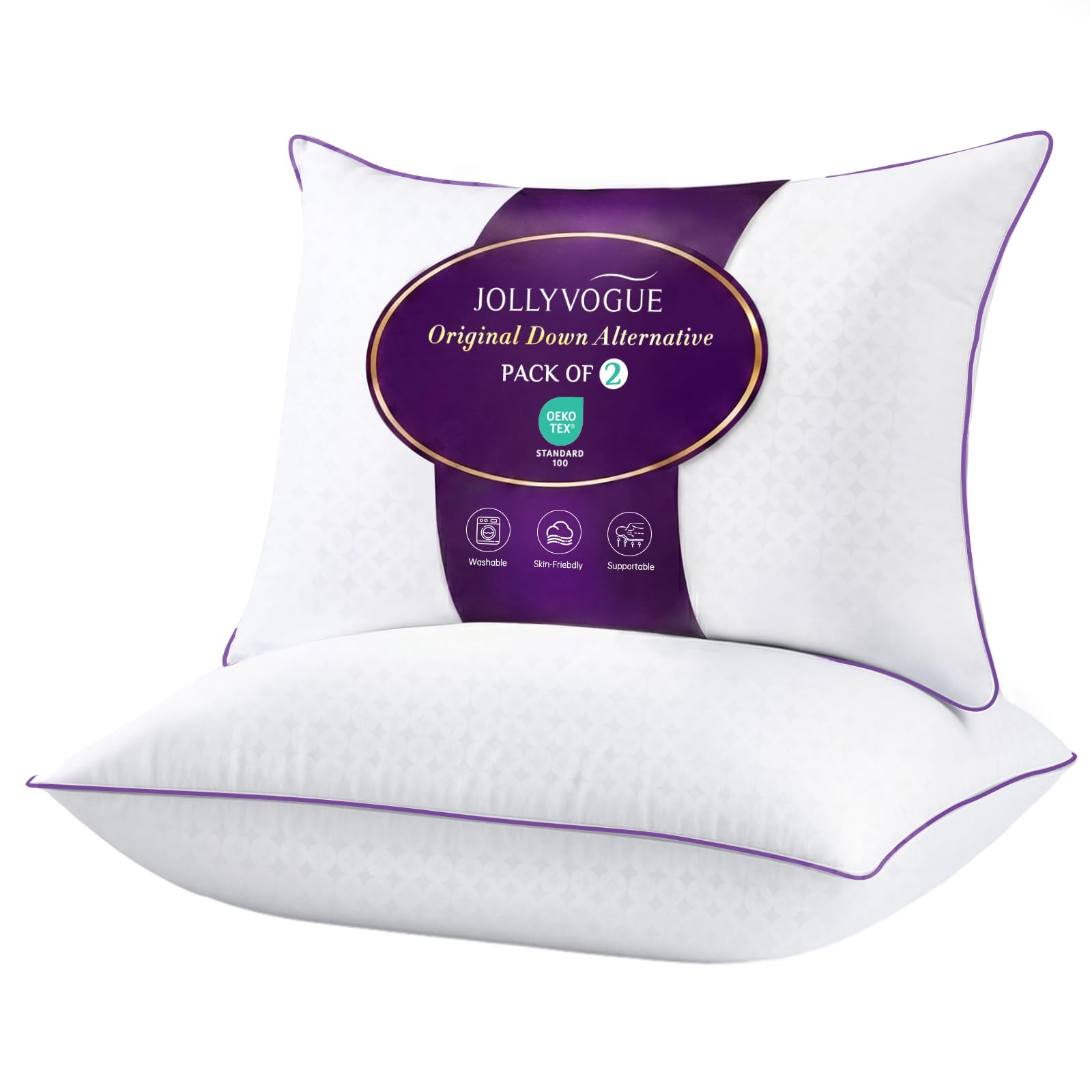 JOLLYVOGUE pillow with embossed pattern adds elegant style and plush comfort.