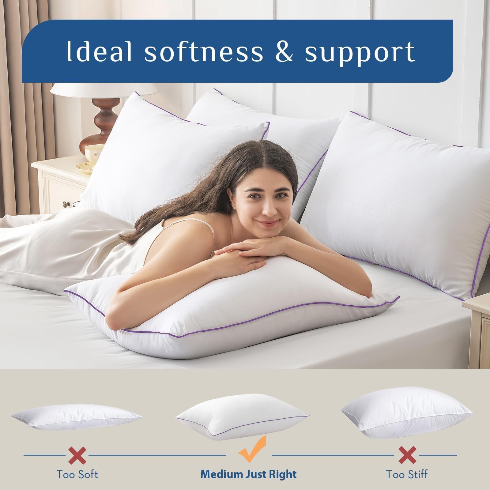 JOLLYVOGUE OEKO-TEX certified pillow ensures skin-safe use.