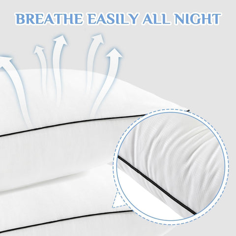 JOLLYVOGUE pillow queen set 4 microfiber cover breathable comfort