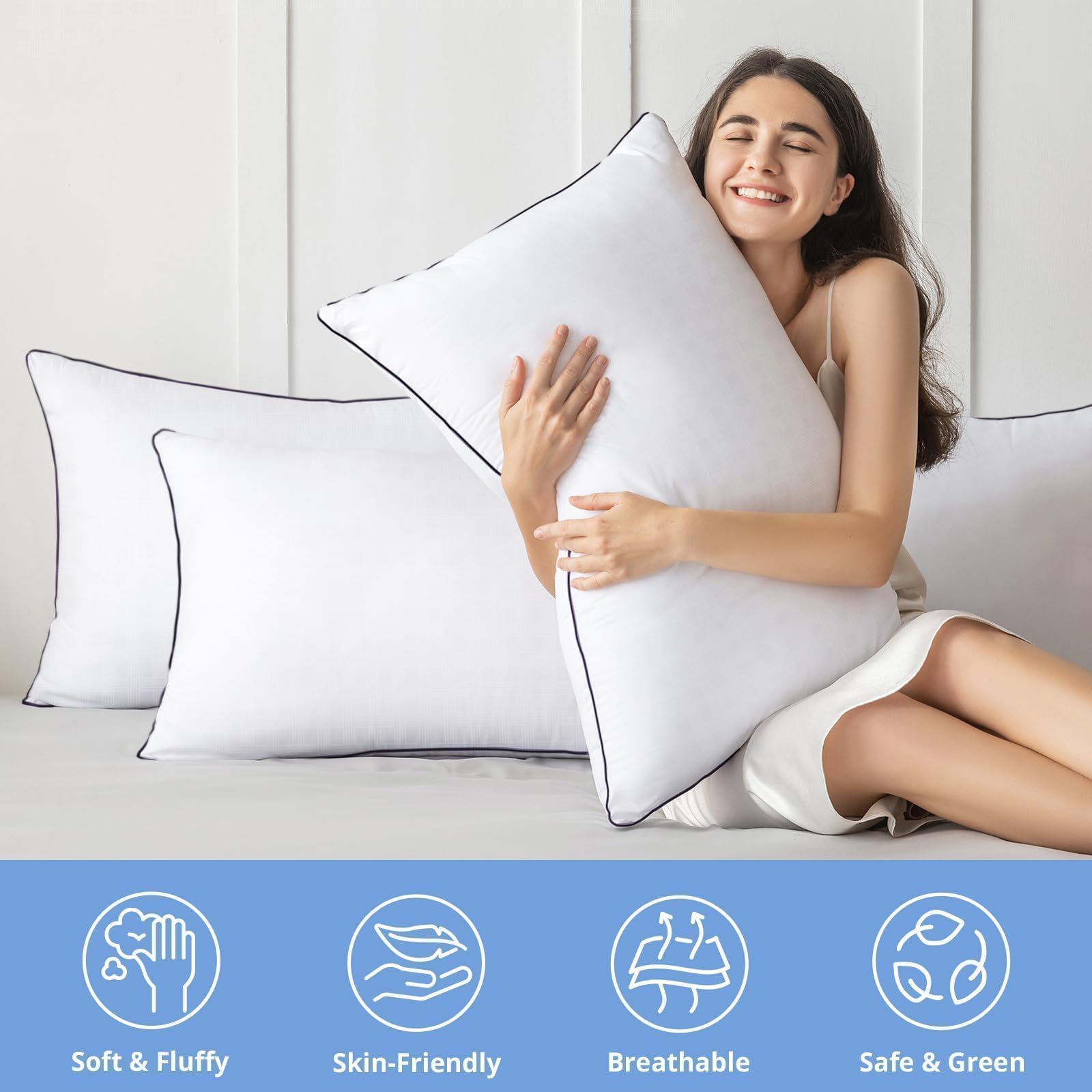 JOLLYVOGUE pillow queen set 4 side profile balanced neck support all night