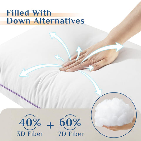 JOLLYVOGUE Pillow universal comfort for side back or stomach sleepers.