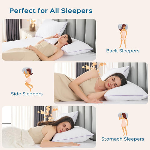 JOLLYVOGUE queen 4-pack 28x20 dimensions shown for an ideal fit.