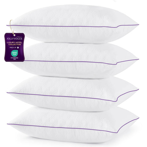 JOLLYVOGUE queen 4-pack fabric close-up showing plush breathable microfiber.