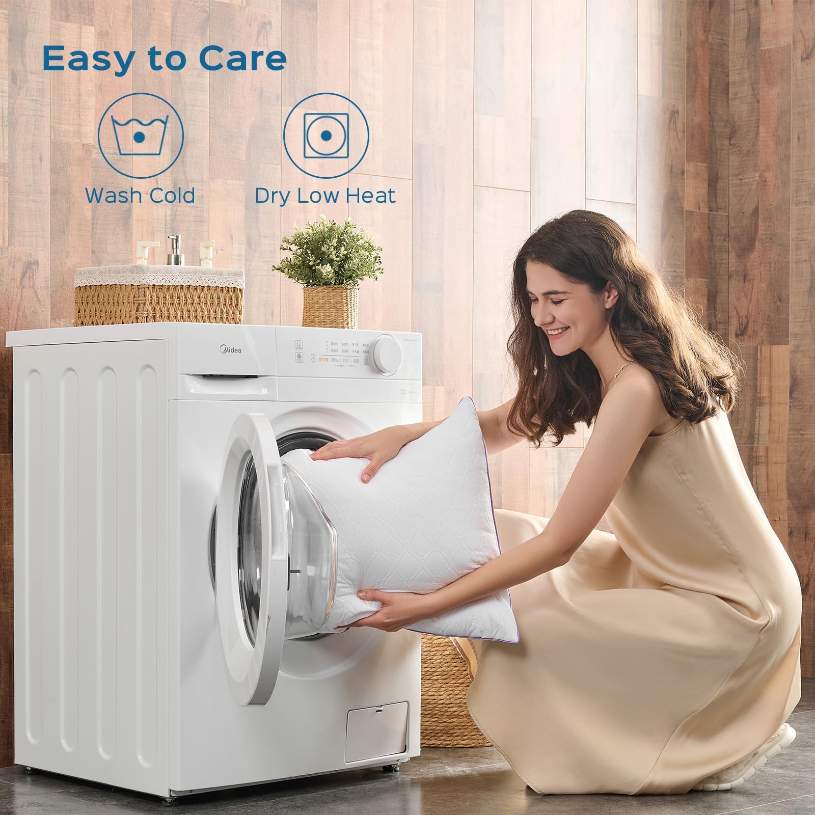 JOLLYVOGUE queen 4-pack easy care, machine washable, and durable.