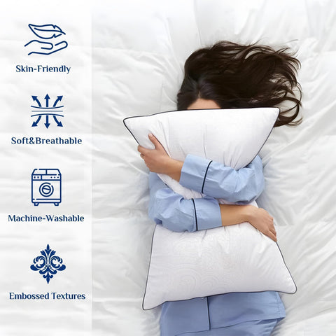 JOLLYVOGUE soft-support pillows balance softness and firmness for comfort.