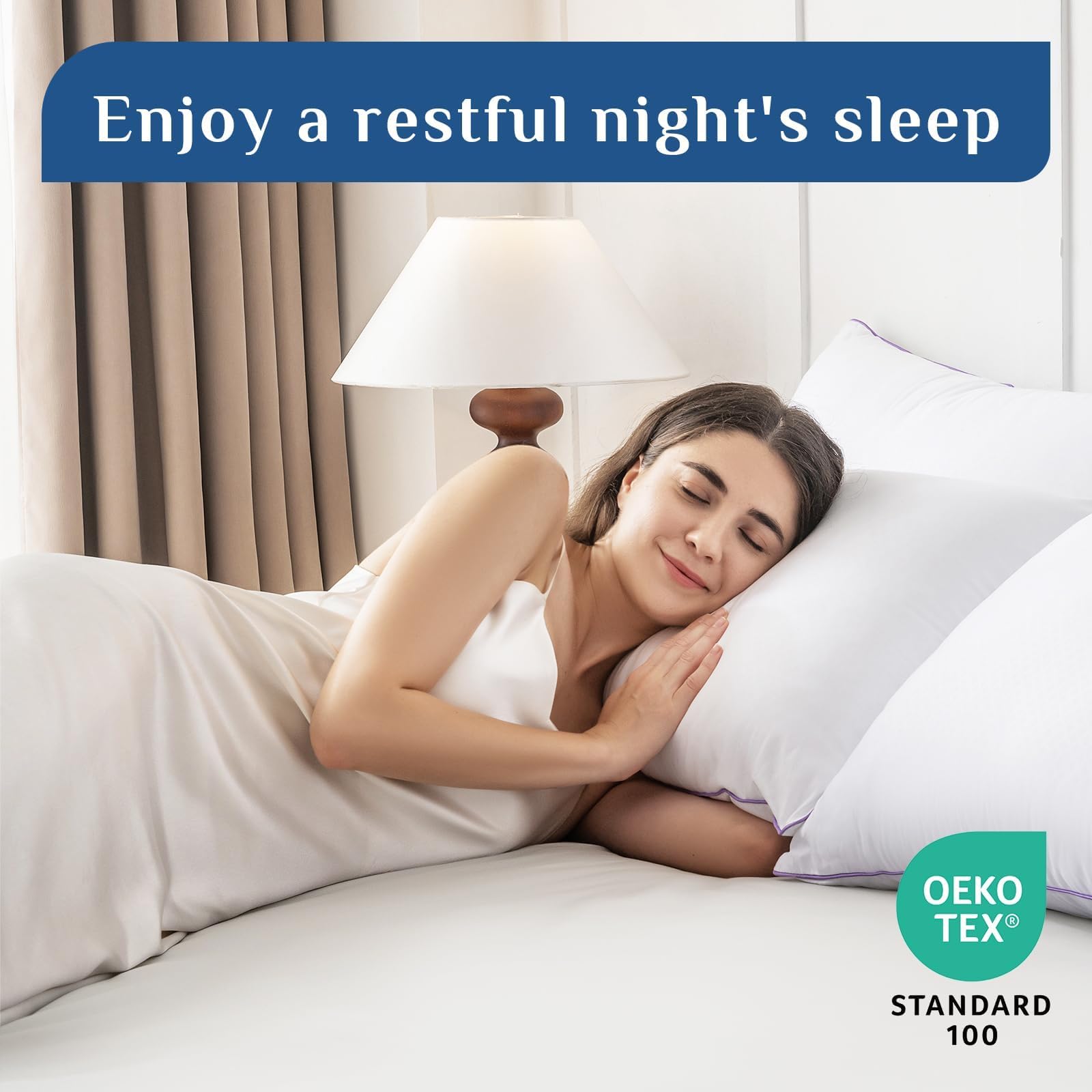 JOLLYVOGUE Pillows stomach-sleep friendly design for gentle head support